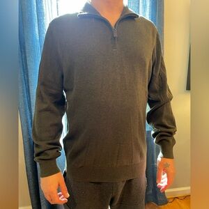 Jos. A. Bank Dark Green Zip-Up Sweater